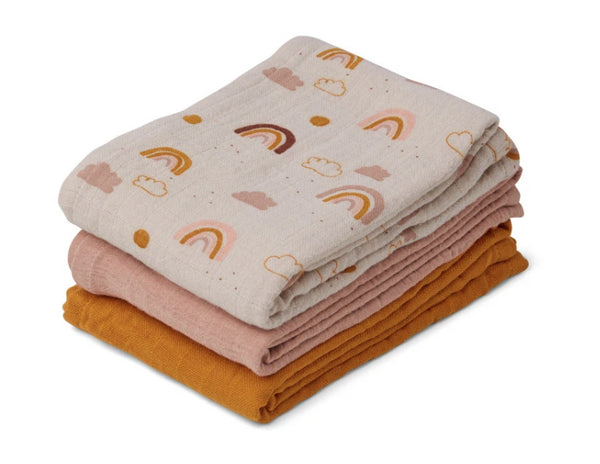 3 FRALDAS DE ALGODÃO - RAINBOW LOVE MIX