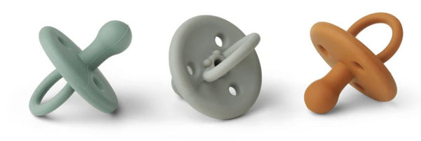 3 CHUPETAS LIEWOOD 0-6 MESES - MUSTARD MULTI MIX