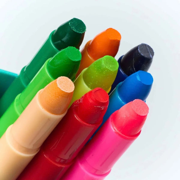 9 Lápis de Gel OMY Gelly Flow com textura ultra suave e cores vivas, brilhantes e opacas para desenhar e colorir.