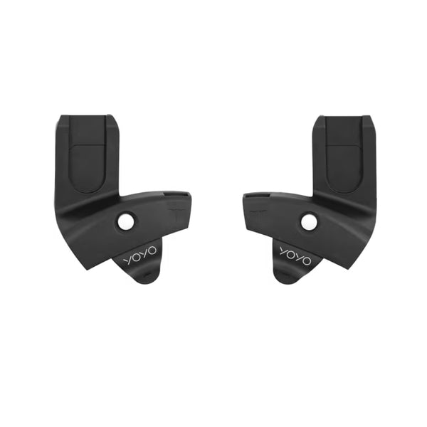 Adaptadores Stokke YOYO⁵ para instalação de cadeira auto de bebé no carrinho, compatíveis com mais de 20 modelos e ideais para transições rápidas entre automóvel e carrinho.
