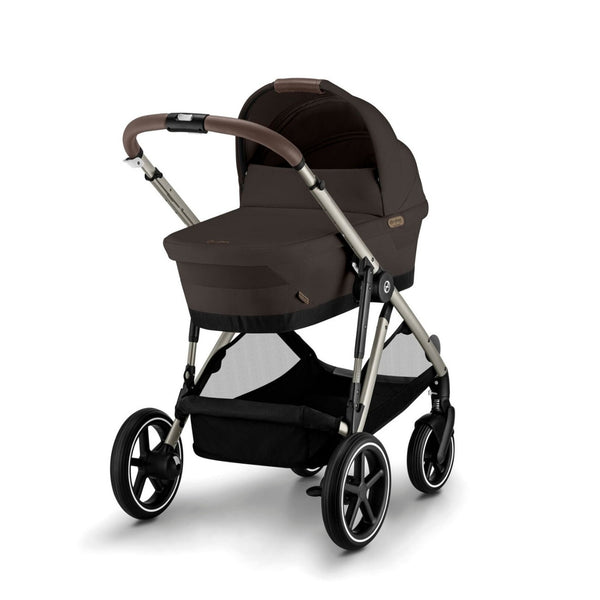 Alcofa CYBEX GAZELLE S compatível com os carrinhos Gazelle S e e-Gazelle S, com colchão em espuma macia, interior espaçoso, pega de transporte e capota solar XXL com proteção UPF 50+ para bebés desde o nascimento até aos 9 kg. Chocolate Brown