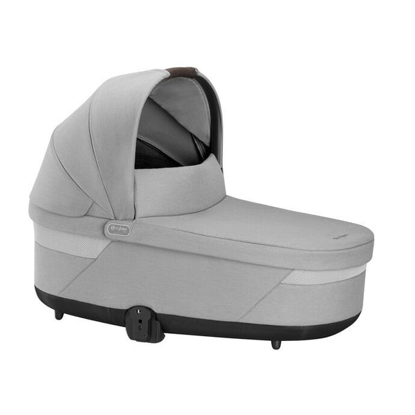 Alcofa CYBEX S LUX compatível com os carrinhos Balios S Lux e Talos S Lux, com colchão em espuma macia, capota solar XXL UPF 50+, ventilação integrada e pega de transporte para bebés desde o nascimento até aos 9 kg. Lava Grey