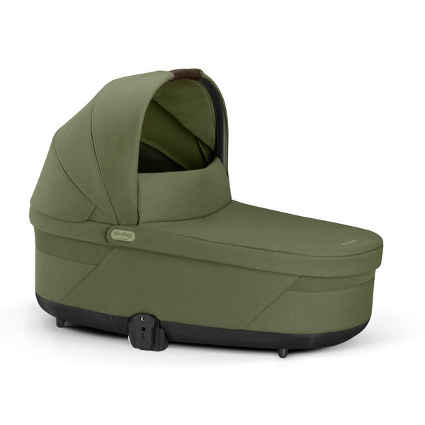 Alcofa CYBEX S LUX compatível com os carrinhos Balios S Lux e Talos S Lux, com colchão em espuma macia, capota solar XXL UPF 50+, ventilação integrada e pega de transporte para bebés desde o nascimento até aos 9 kg. Moss Green