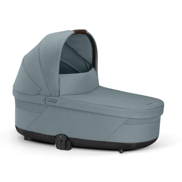 Alcofa CYBEX S LUX compatível com os carrinhos Balios S Lux e Talos S Lux, com colchão em espuma macia, capota solar XXL UPF 50+, ventilação integrada e pega de transporte para bebés desde o nascimento até aos 9 kg. Stormy Blue