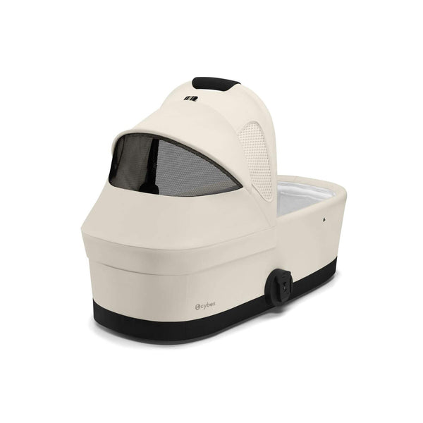 Alcofa CYBEX S compatível com os carrinhos Eezy S, Balios S Lux, Talos S Lux e Avi Spin, com colchão em espuma macia, capota extensível com proteção UPF 50+, ventilação integrada e pega de transporte para bebés desde o nascimento até aos 9 kg. Seashell Beige