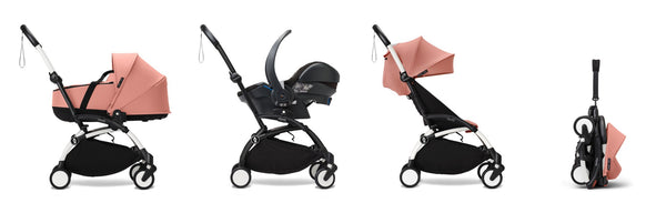 Alcofa STOKKE YOYO³ ultra leve e compacta, com colchão respirável, capota ventilada, cobre-pés, tecido impermeável com proteção UPF 50+ e compatível com o carrinho STOKKE YOYO³ para bebés desde o nascimento até aos 9 kg. Ginger