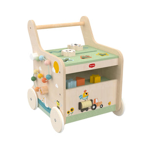 Andarilho de madeira para empurrar com jogos para bebe Tiny Love