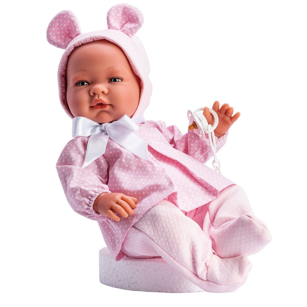 Boneca Maria de 43cm para crianças da Asi com conjunto rosa com orelhas