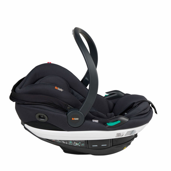 Cadeira auto BeSafe Go Beyond i-Size com tecnologia Active Lay Flat, proteção lateral SIP+, Dynamic Force Absorber™, tecido Mesh respirável, compatível com Base Beyond ISOFIX e utilização desde os 40 aos 87 cm em contra marcha. Black Soft Breeze