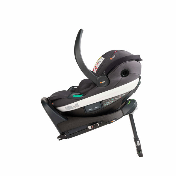Cadeira auto BeSafe Go Beyond i-Size com tecnologia Active Lay Flat, proteção lateral SIP+, Dynamic Force Absorber™, tecido Mesh respirável, compatível com Base Beyond ISOFIX e utilização desde os 40 aos 87 cm em contra marcha. Dark Grey Melange