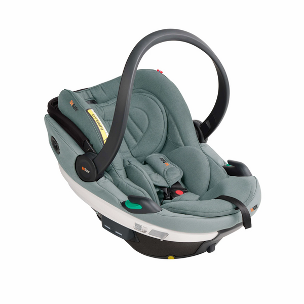 Cadeira auto BeSafe Go Beyond i-Size com tecnologia Active Lay Flat, proteção lateral SIP+, Dynamic Force Absorber™, tecido Mesh respirável, compatível com Base Beyond ISOFIX e utilização desde os 40 aos 87 cm em contra marcha. Sea Green Melange