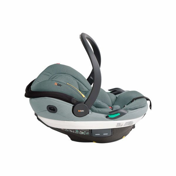 Cadeira auto BeSafe Go Beyond i-Size com tecnologia Active Lay Flat, proteção lateral SIP+, Dynamic Force Absorber™, tecido Mesh respirável, compatível com Base Beyond ISOFIX e utilização desde os 40 aos 87 cm em contra marcha. Sea Green Melange