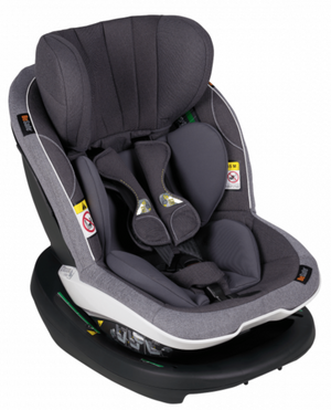Cadeira auto BeSafe iZi Modular A RF X1 i-Size com Active Retract Harness™, Dynamic Force Absorber™, proteção lateral SIP+, aprovação no Teste Plus e utilização exclusivamente em contra marcha para crianças dos 61 aos 105 cm. Metallic Mélange