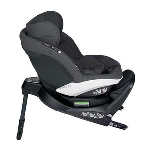 Cadeira auto BeSafe iZi Turn M i-Size com rotação de 360°, sistema de segurança digital integrado, base ISOFIX, almofadas Two-Fit Cushion™ e utilização dos 61 aos 105 cm, permitindo viajar em contra ou a favor da marcha. Anthracite Mesh