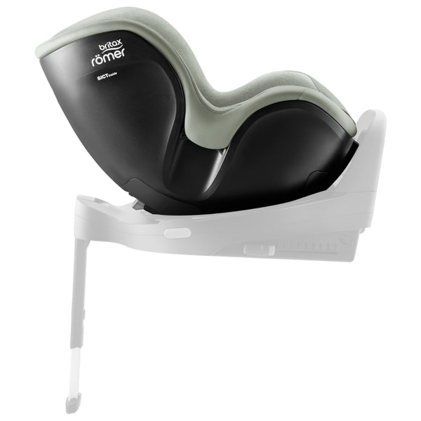 Cadeira auto Britax Römer Dualfix 5Z i-Size com rotação de 360° na Flex Base 5Z, 12 posições de reclinação, arnês de 5 pontos e proteção contra impactos laterais para crianças dos 61 aos 105 cm.  Sage Green