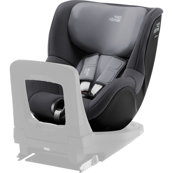 Cadeira auto Britax Römer Dualfix 5Z i-Size com rotação de 360° na Flex Base 5Z, 12 posições de reclinação, arnês de 5 pontos e proteção contra impactos laterais para crianças dos 61 aos 105 cm. Midnight Grey