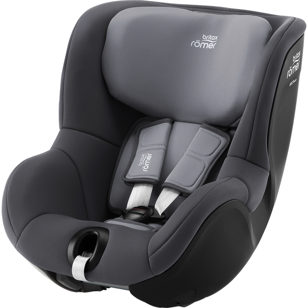 Cadeira auto Britax Römer Dualfix 5Z i-Size com rotação de 360° na Flex Base 5Z, 12 posições de reclinação, arnês de 5 pontos e proteção contra impactos laterais para crianças dos 61 aos 105 cm. Midnight Grey