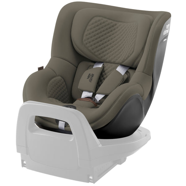 Cadeira auto Britax Römer Dualfix 5Z i-Size com rotação de 360° na Flex Base 5Z, 12 posições de reclinação, arnês de 5 pontos e proteção contra impactos laterais para crianças dos 61 aos 105 cm.  Urban Olive