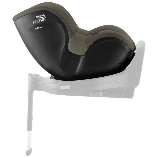 Cadeira auto Britax Römer Dualfix 5Z i-Size com rotação de 360° na Flex Base 5Z, 12 posições de reclinação, arnês de 5 pontos e proteção contra impactos laterais para crianças dos 61 aos 105 cm.  Urban Olive
