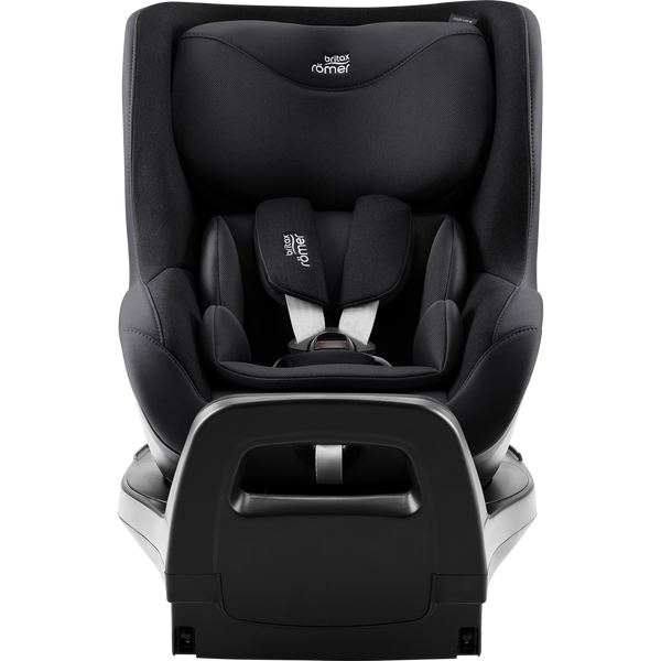 Cadeira auto Britax Römer Dualfix Pro M i-Size com rotação de 360°, tecnologia SICT, 12 posições de reclinação, encosto de cabeça em V, ISOFIX integrado e utilização dos 61 aos 105 cm. Carbon Black