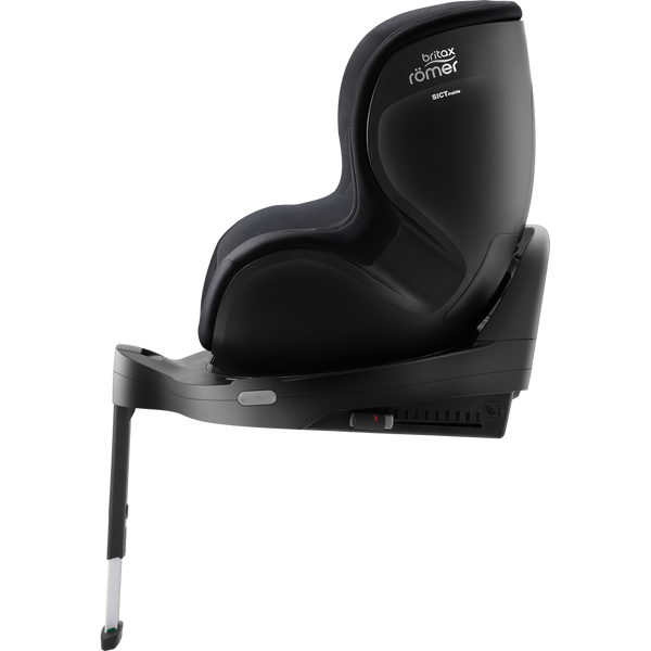 Cadeira auto Britax Römer Dualfix Pro M i-Size com rotação de 360°, tecnologia SICT, 12 posições de reclinação, encosto de cabeça em V, ISOFIX integrado e utilização dos 61 aos 105 cm. Carbon Black
