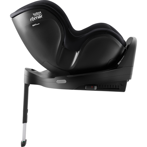 Cadeira auto Britax Römer Dualfix Pro M i-Size com rotação de 360°, tecnologia SICT, 12 posições de reclinação, encosto de cabeça em V, ISOFIX integrado e utilização dos 61 aos 105 cm. Carbon Black