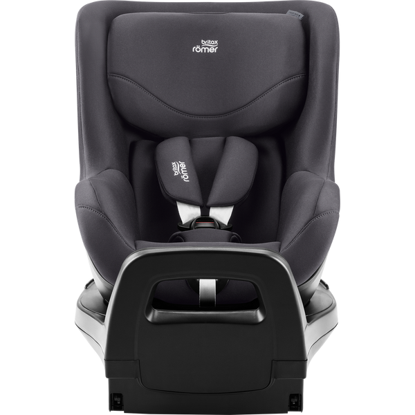 Cadeira auto Britax Römer Dualfix Pro M i-Size com rotação de 360°, tecnologia SICT, 12 posições de reclinação, encosto de cabeça em V, ISOFIX integrado e utilização dos 61 aos 105 cm. Deep Grey