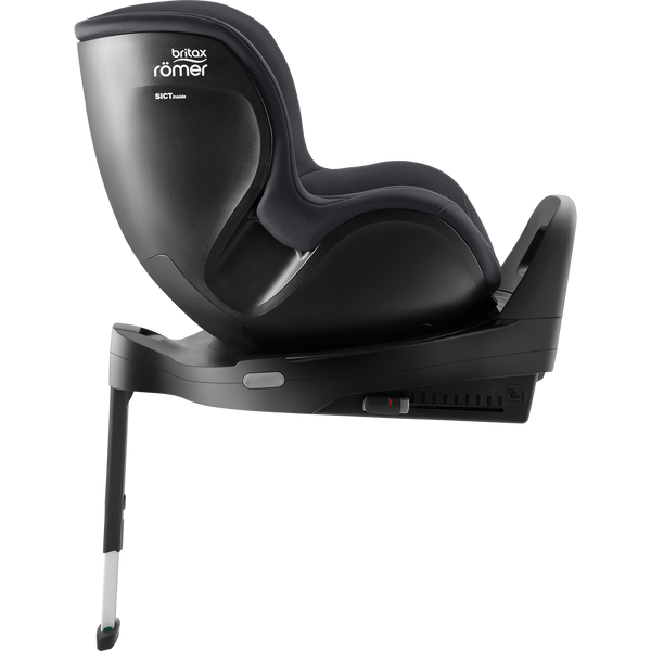 Cadeira auto Britax Römer Dualfix Pro M i-Size com rotação de 360°, tecnologia SICT, 12 posições de reclinação, encosto de cabeça em V, ISOFIX integrado e utilização dos 61 aos 105 cm. Deep Grey