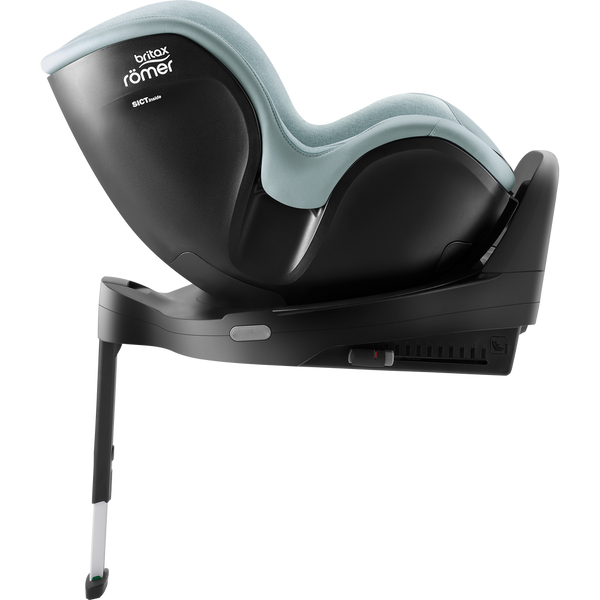 Cadeira auto Britax Römer Dualfix Pro M i-Size com rotação de 360°, tecnologia SICT, 12 posições de reclinação, encosto de cabeça em V, ISOFIX integrado e utilização dos 61 aos 105 cm. Harbor Blue