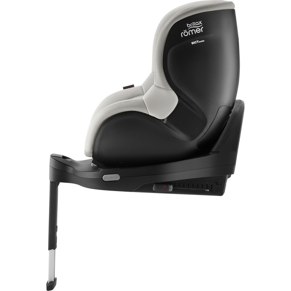 Cadeira auto Britax Römer Dualfix Pro M i-Size com rotação de 360°, tecnologia SICT, 12 posições de reclinação, encosto de cabeça em V, ISOFIX integrado e utilização dos 61 aos 105 cm. Linen Grey