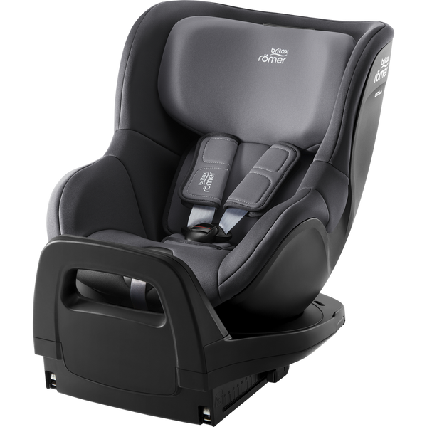 Cadeira auto Britax Römer Dualfix Pro M i-Size com rotação de 360°, tecnologia SICT, 12 posições de reclinação, encosto de cabeça em V, ISOFIX integrado e utilização dos 61 aos 105 cm. Midnight Grey