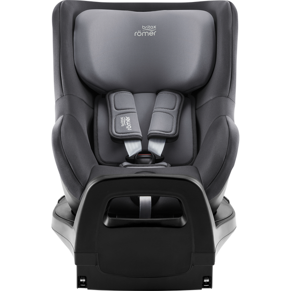 Cadeira auto Britax Römer Dualfix Pro M i-Size com rotação de 360°, tecnologia SICT, 12 posições de reclinação, encosto de cabeça em V, ISOFIX integrado e utilização dos 61 aos 105 cm. Midnight Grey