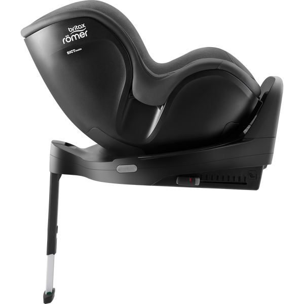 Cadeira auto Britax Römer Dualfix Pro M i-Size com rotação de 360°, tecnologia SICT, 12 posições de reclinação, encosto de cabeça em V, ISOFIX integrado e utilização dos 61 aos 105 cm. Mineral Grey