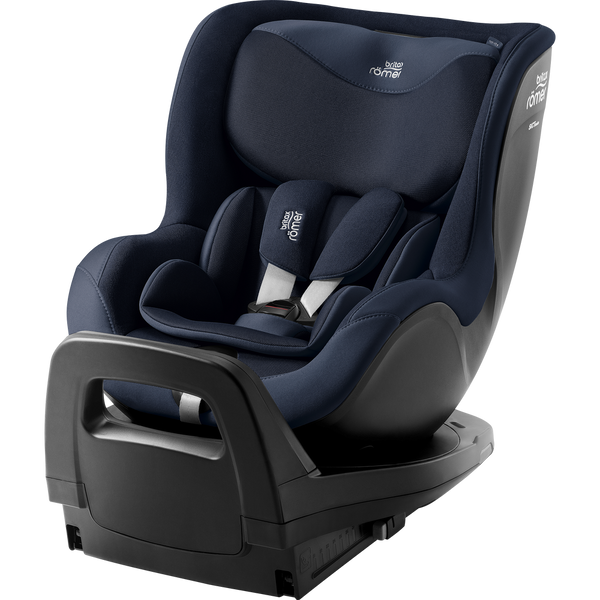 Cadeira auto Britax Römer Dualfix Pro M i-Size com rotação de 360°, tecnologia SICT, 12 posições de reclinação, encosto de cabeça em V, ISOFIX integrado e utilização dos 61 aos 105 cm. Night Blue