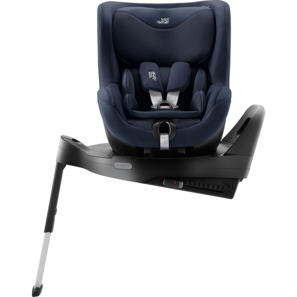 Cadeira auto Britax Römer Dualfix Pro M i-Size com rotação de 360°, tecnologia SICT, 12 posições de reclinação, encosto de cabeça em V, ISOFIX integrado e utilização dos 61 aos 105 cm. Night Blue