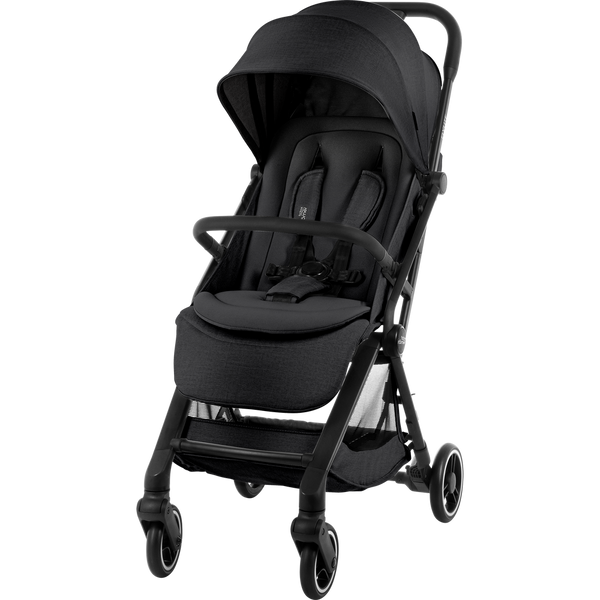 BRITAX RÖMER FLYLITE, carrinho de bebé ultraleve de 6,9 kg, compatível com cabine de avião, fecho automático com uma mão, reclinação total, suspensão nas quatro rodas, proteção solar UPF 50+ e utilização desde o nascimento até aos 22 kg.