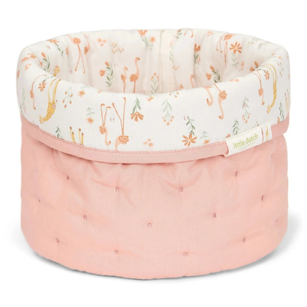 Cesto Grande Little Dutch reversível em algodão orgânico com enchimento em poliéster reciclado, disponível em Blooming Safari.