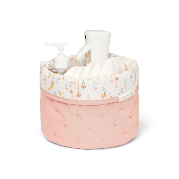 Cesto Médio Little Dutch reversível em algodão orgânico com enchimento em poliéster reciclado, disponível em Blooming Safari.