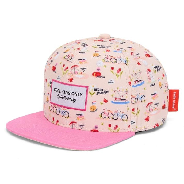 Boné Padrão Hello Hossy Amsterdan cor rosa