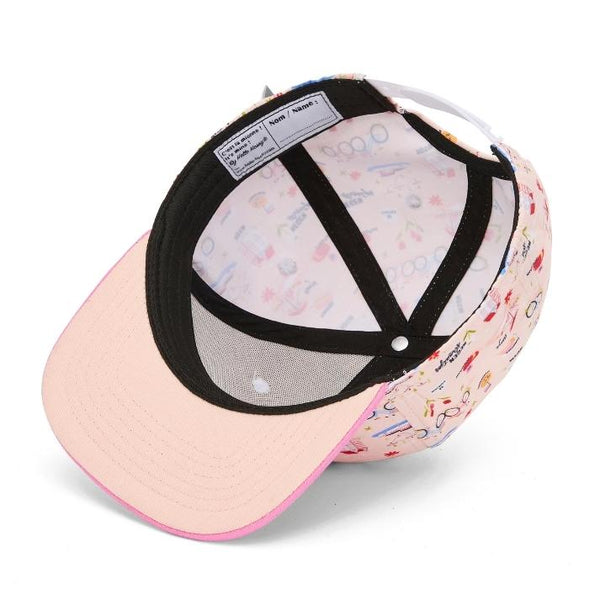 Boné Padrão Hello Hossy Amsterdan cor rosa