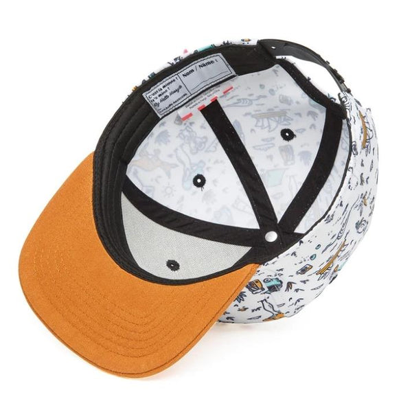 Chapeu Bone Hello Hossy padrão Aussie cor laranja e branco