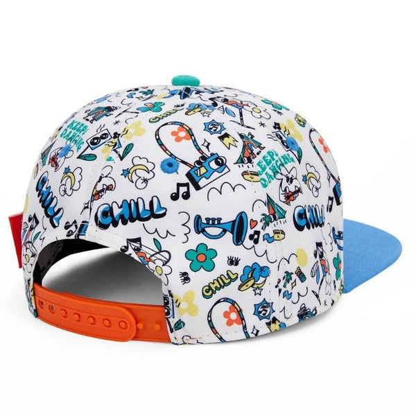 Chapeu Bone Hello Hossy padrão Chill cor azul claro