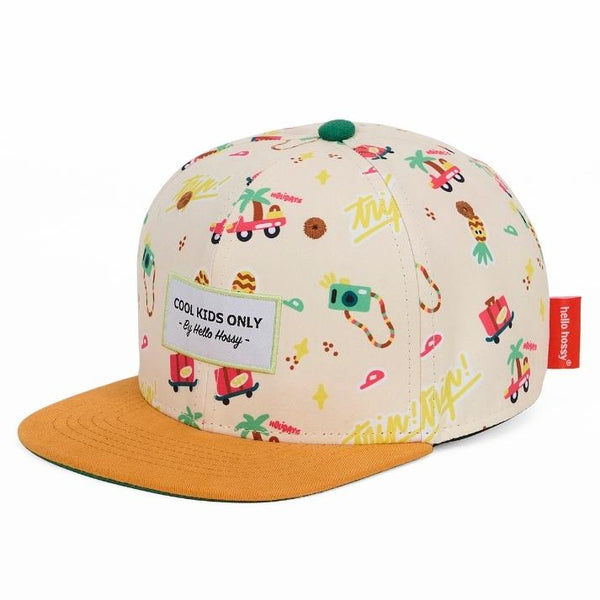 Chapeu Bone Hello Hossy padrão Cool trip cor laranja