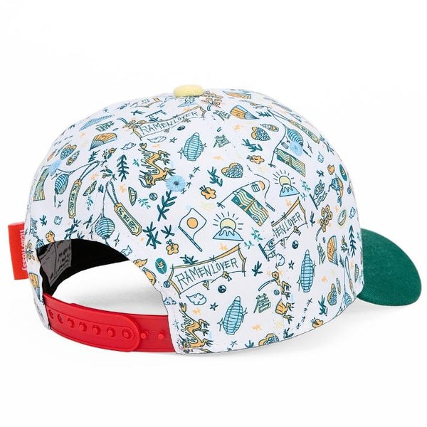 Chapeu Bone Hello Hossy padrão japan verde e branco