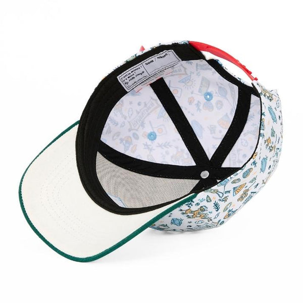 Chapeu Bone Hello Hossy padrão japan verde e branco