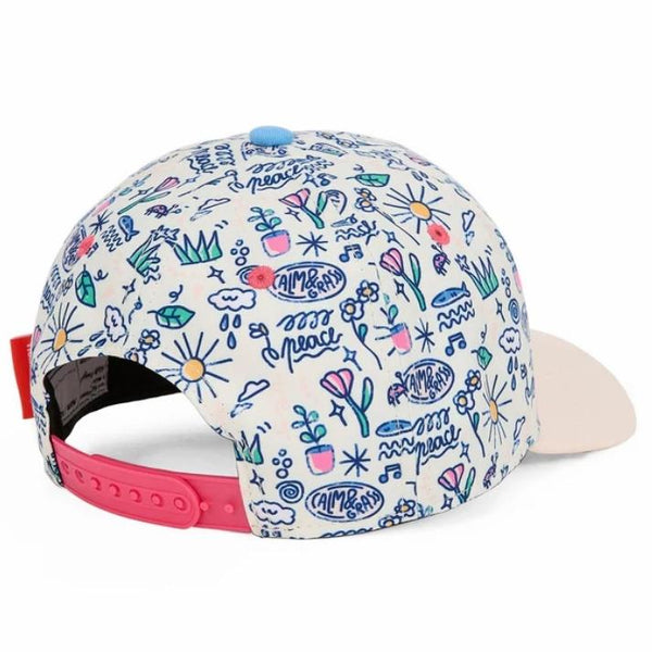 Chapeu Bone para criança Hello Hossy padrão playground azul