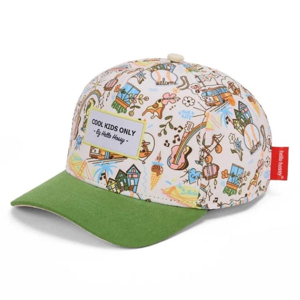 Chapeu Bone para criança Hello Hossy padrão san francisco cor verde