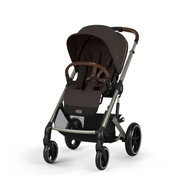 CYBEX BALIOS S LUX TAUPE, carrinho de bebé premium com suspensão avançada, rodas antifuros, reclinação totalmente horizontal, arnês One-Pull e compatibilidade com cadeiras auto CYBEX, Maxi-Cosi e BeSafe desde o nascimento até aos 22 kg. Chocolate Brown