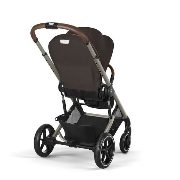 CYBEX BALIOS S LUX TAUPE, carrinho de bebé premium com suspensão avançada, rodas antifuros, reclinação totalmente horizontal, arnês One-Pull e compatibilidade com cadeiras auto CYBEX, Maxi-Cosi e BeSafe desde o nascimento até aos 22 kg. Chocolate Brown
