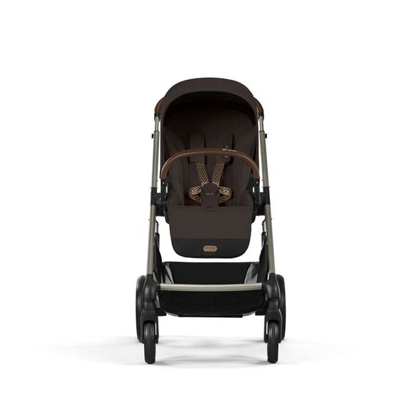 CYBEX BALIOS S LUX TAUPE, carrinho de bebé premium com suspensão avançada, rodas antifuros, reclinação totalmente horizontal, arnês One-Pull e compatibilidade com cadeiras auto CYBEX, Maxi-Cosi e BeSafe desde o nascimento até aos 22 kg. Chocolate Brown
